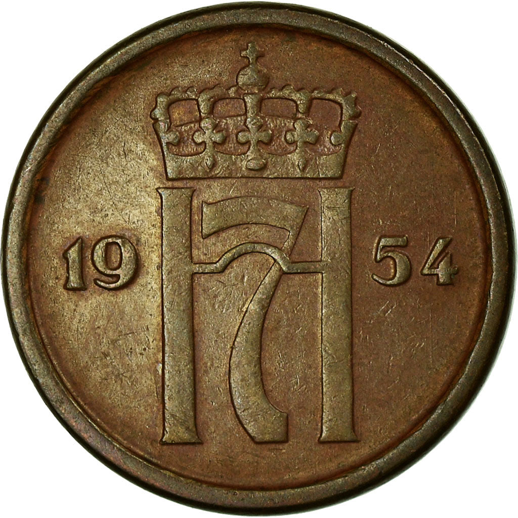Coin, Norway, Haakon VII, Ore, 1954, EF(40-45), Bronze, KM:398