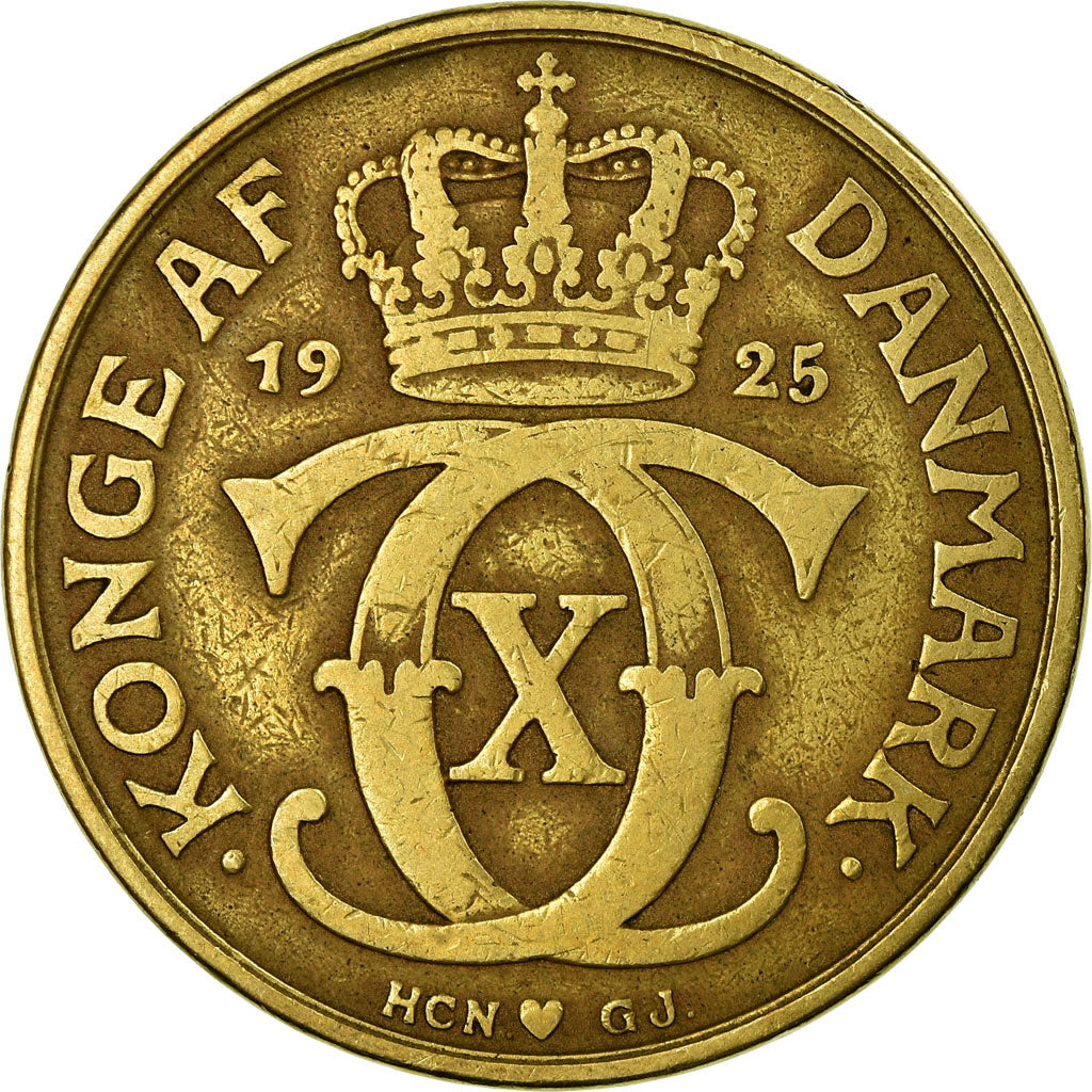 Moneta, Danimarca, Christian X, 2 Kroner, 1925, Copenhagen, BB