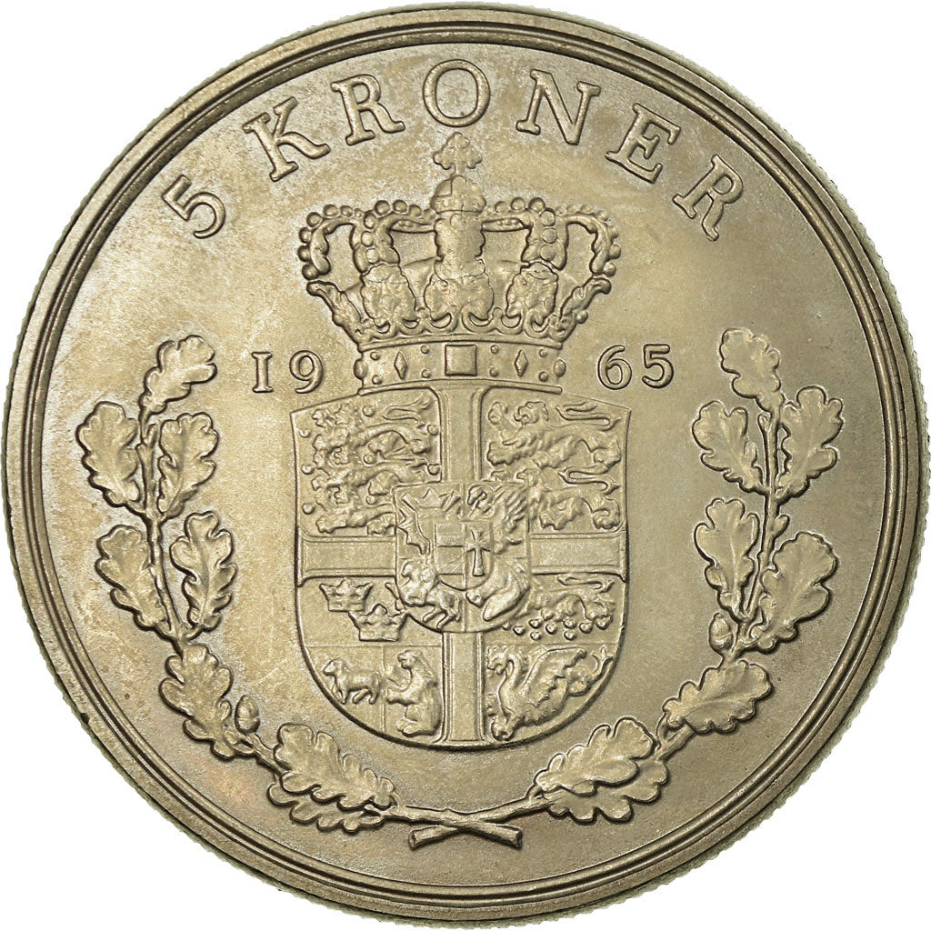Coin, Denmark, Frederik IX, 5 Kroner, 1965, Copenhagen, EF(40-45)