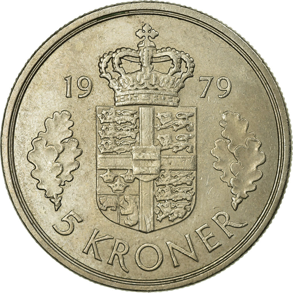 Coin, Denmark, Margrethe II, 5 Kroner, 1979, Copenhagen, EF(40-45)