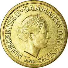 Moneta, Danimarca, Margrethe II, 10 Kroner, 1990, BB, Alluminio-bronzo, KM:867.2