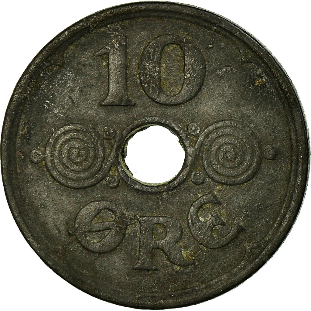 Monnaie, Danemark, Christian X, 10 Öre, 1943, Copenhagen, TB+, Zinc, KM:822.2a