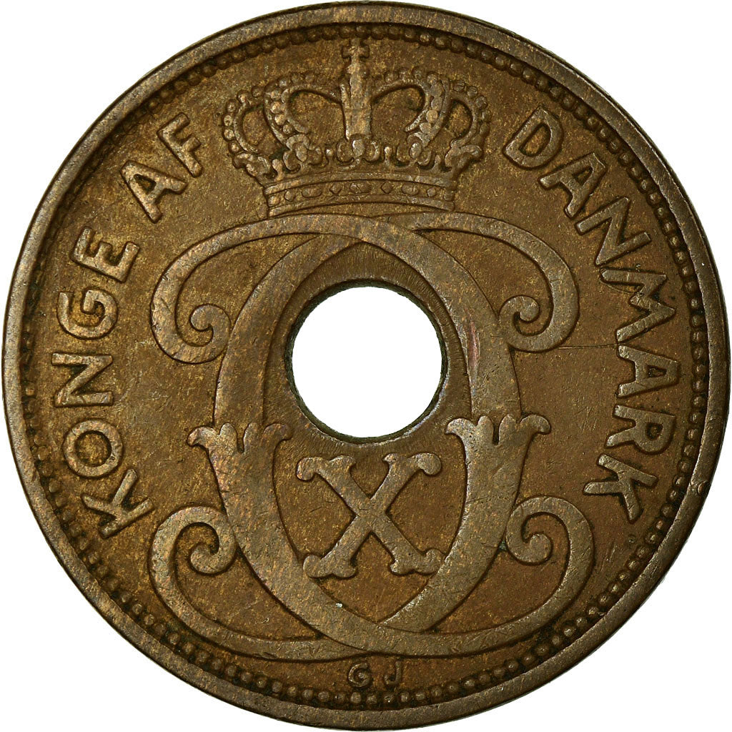 Munten, Denemarken, Christian X, 5 Öre, 1934, Copenhagen, FR+, Bronze, KM:828.2