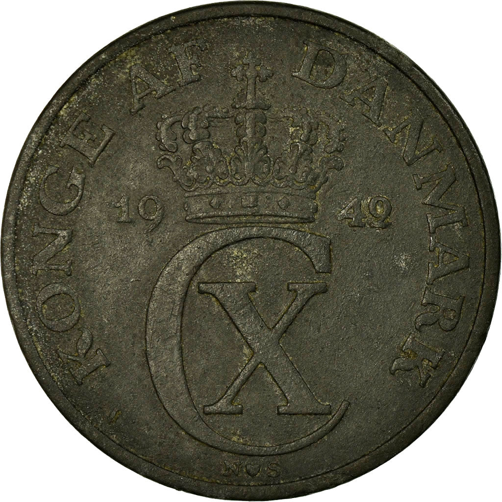Munten, Denemarken, Christian X, 5 Öre, 1942, Copenhagen, FR+, Zinc, KM:834a