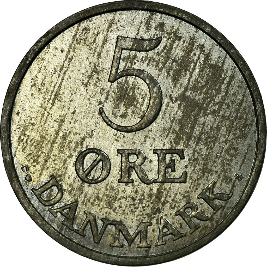 Coin, Denmark, Frederik IX, 5 Öre, 1956, Copenhagen, VF(30-35), Zinc, KM:843.2