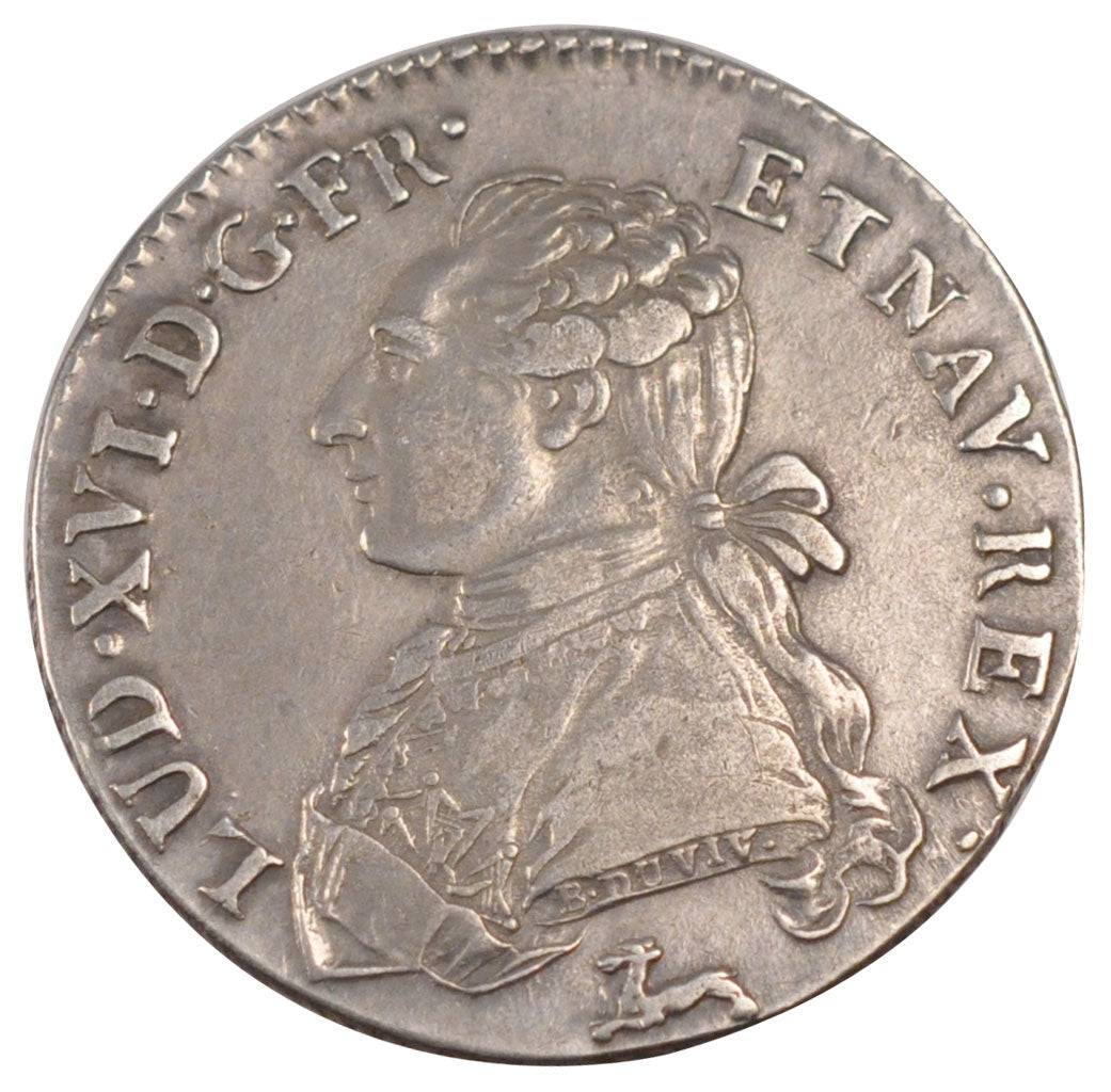 FRANCE, 1/5 Ecu, 1787, Orléans, AU(50-53), Silver, Gadoury #354, 5.00