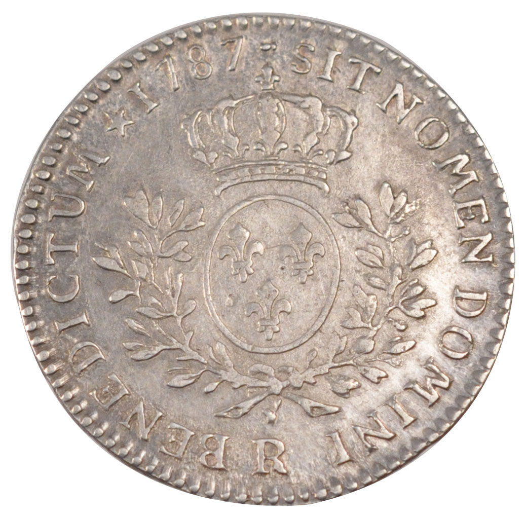 FRANCE, 1/5 Ecu, 1787, Orléans, AU(50-53), Silver, Gadoury #354, 5.00