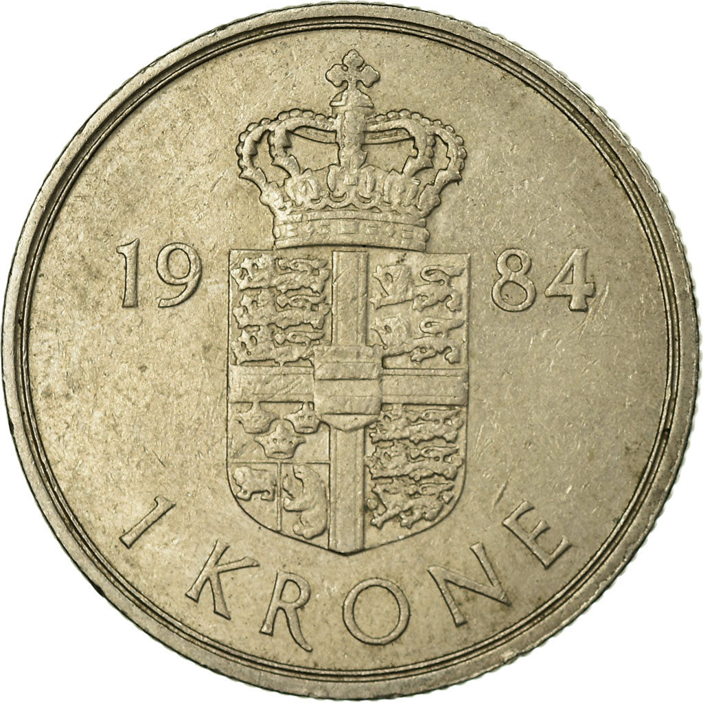 Monnaie, Danemark, Margrethe II, Krone, 1984, Copenhagen, TTB, Copper-nickel