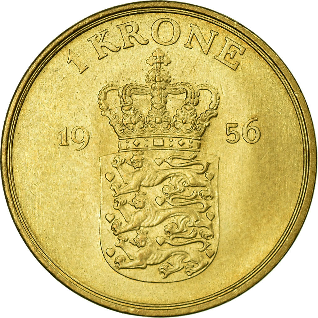 Münze, Dänemark, Frederik IX, Krone, 1956, Copenhagen, SS, Aluminum-Bronze