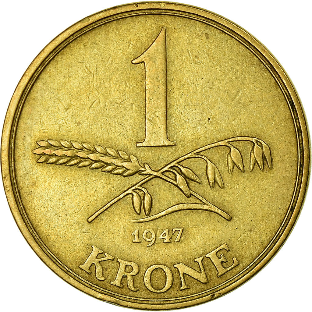 Monnaie, Danemark, Christian X, Krone, 1947, Copenhagen, TTB, Aluminum-Bronze