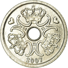 Coin, Denmark, Margrethe II, Krone, 2007, Brondby, AU(55-58), Copper-nickel