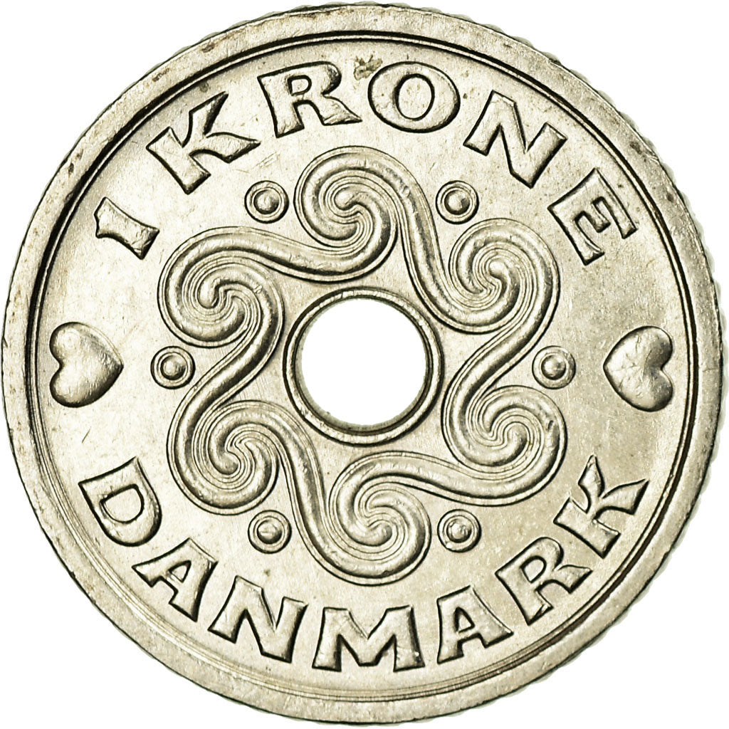 Coin, Denmark, Margrethe II, Krone, 2007, Brondby, AU(55-58), Copper-nickel