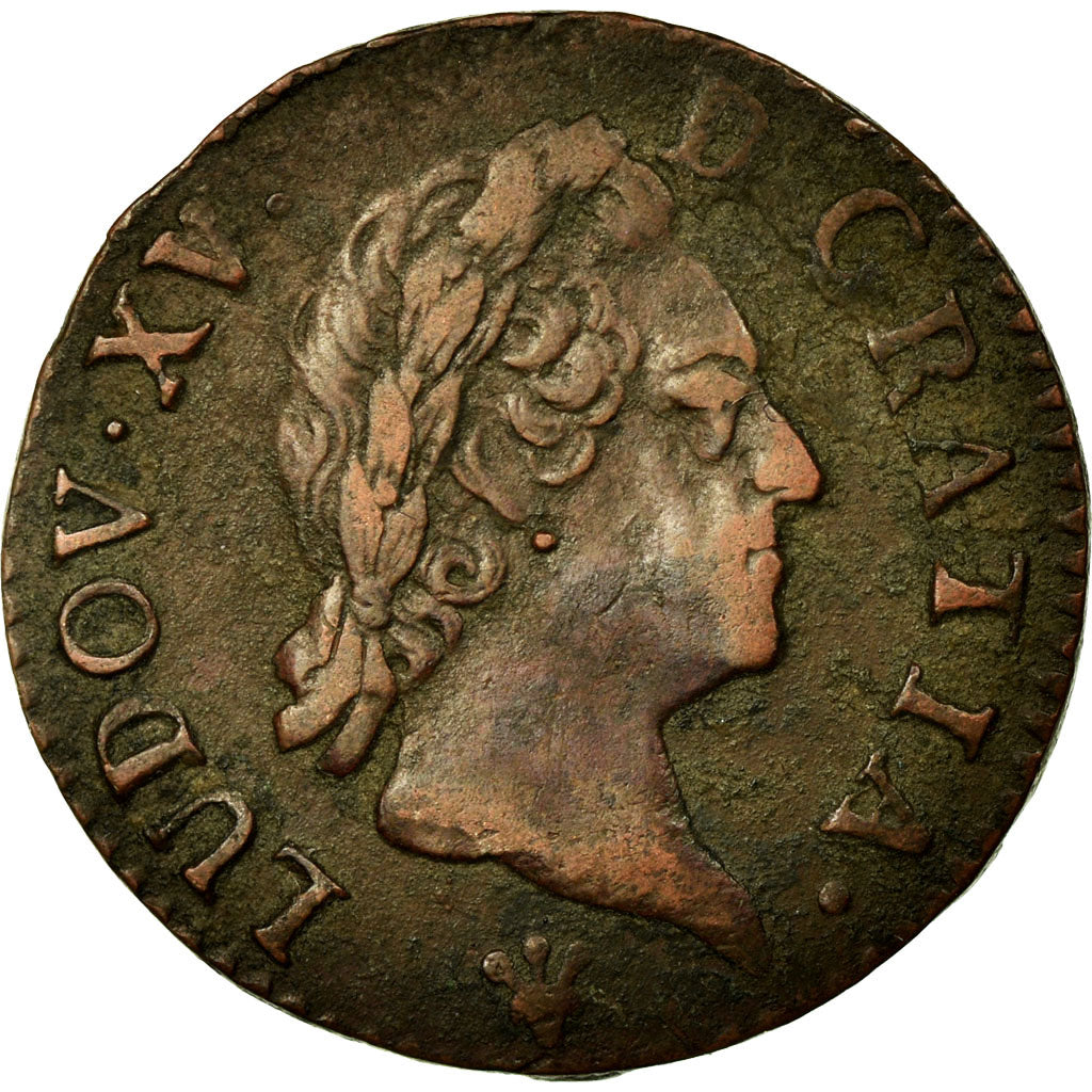 Coin, France, Louis XV, Demi sol à la vieille tête, 1/2 Sol, 1770, Reims