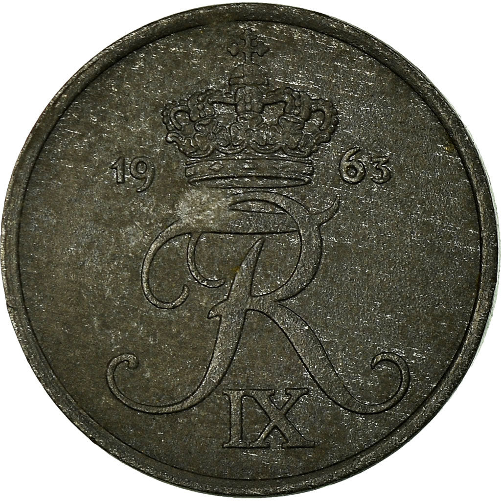 Munten, Denemarken, Frederik IX, Ore, 1963, Copenhagen, FR+, Zinc, KM:839.2