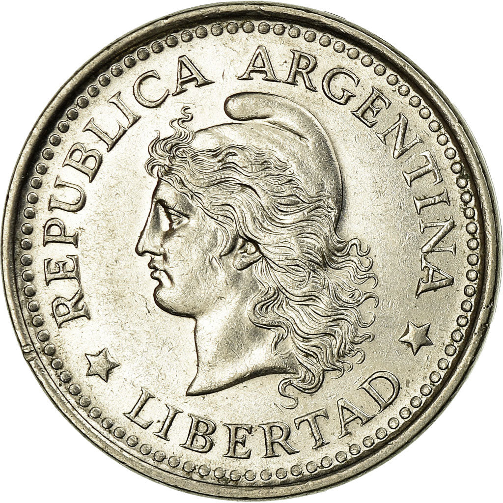 Moneda, Argentina, 50 Centavos, 1960, MBC, Níquel recubierto de acero, KM:56