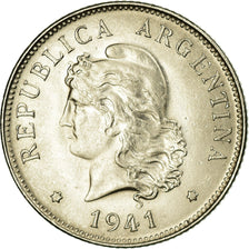 Coin, Argentina, 50 Centavos, 1941, EF(40-45), Nickel, KM:39