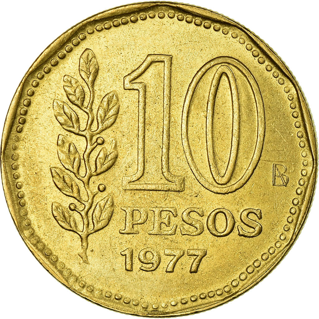 Coin, Argentina, 10 Pesos, 1977, EF(40-45), Aluminum-Bronze, KM:72