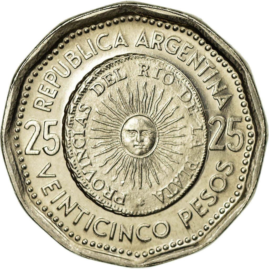 Moneta, Argentina, 25 Pesos, 1964, EF(40-45), Nikiel powlekany stalą, KM:61