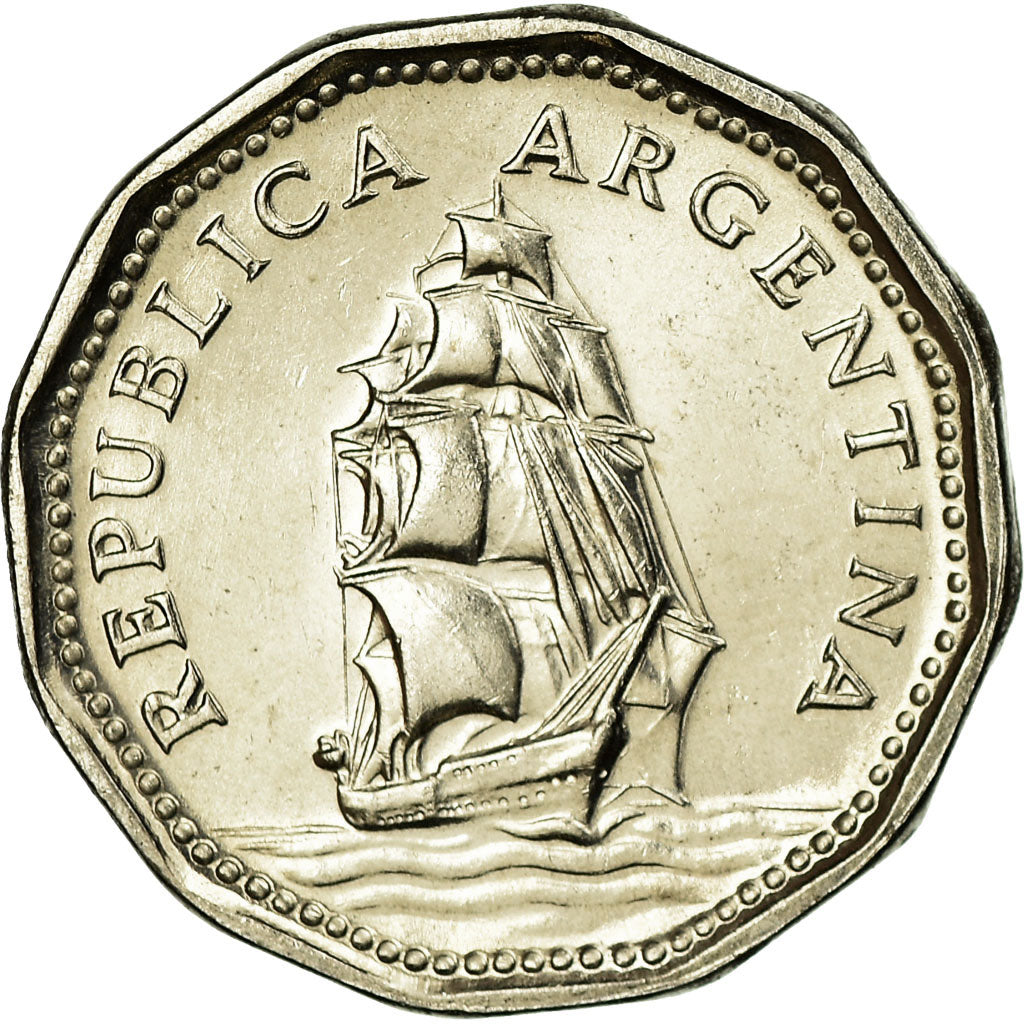 Coin, Argentina, 5 Pesos, 1961, AU(55-58), Nickel Clad Steel, KM:59