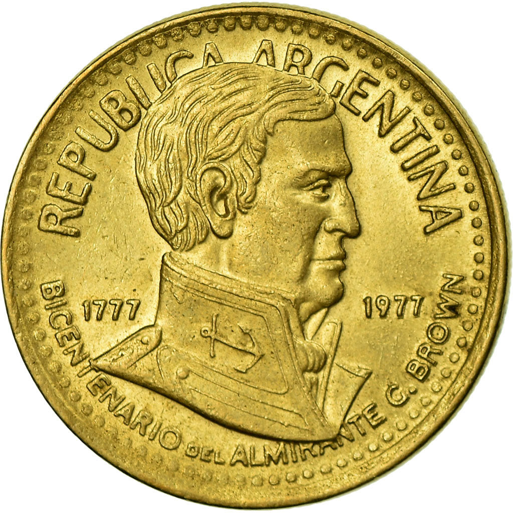 Coin, Argentina, 5 Pesos, 1977, EF(40-45), Aluminum-Bronze, KM:73