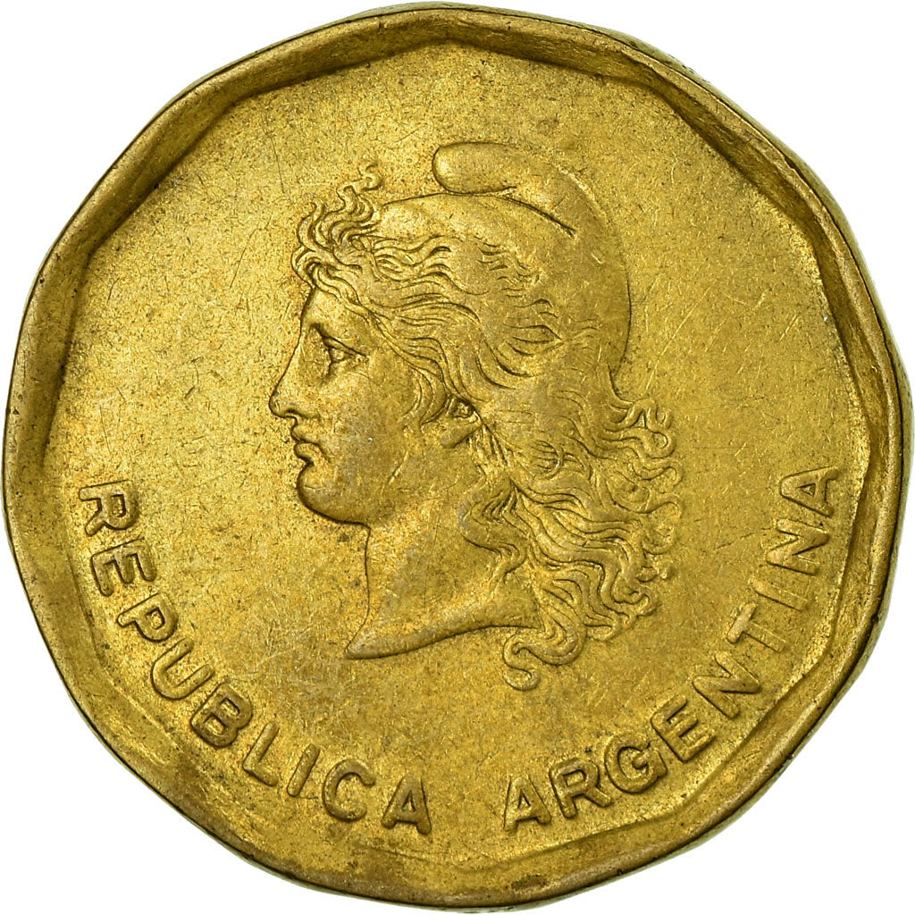 Coin, Argentina, 50 Centavos, 1986, EF(40-45), Brass, KM:99