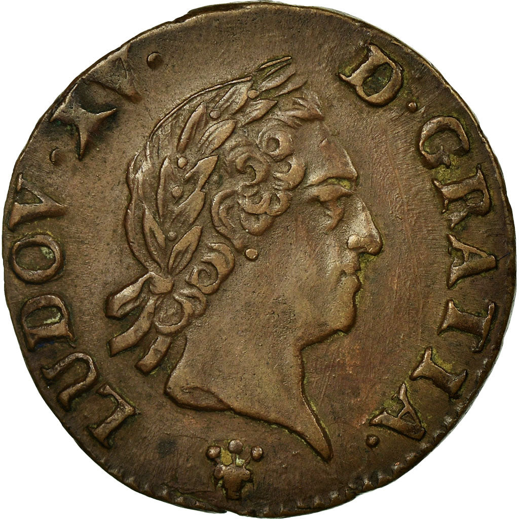 Coin, France, Louis XV, Liard à la vieille tête, Liard, 1770, Reims