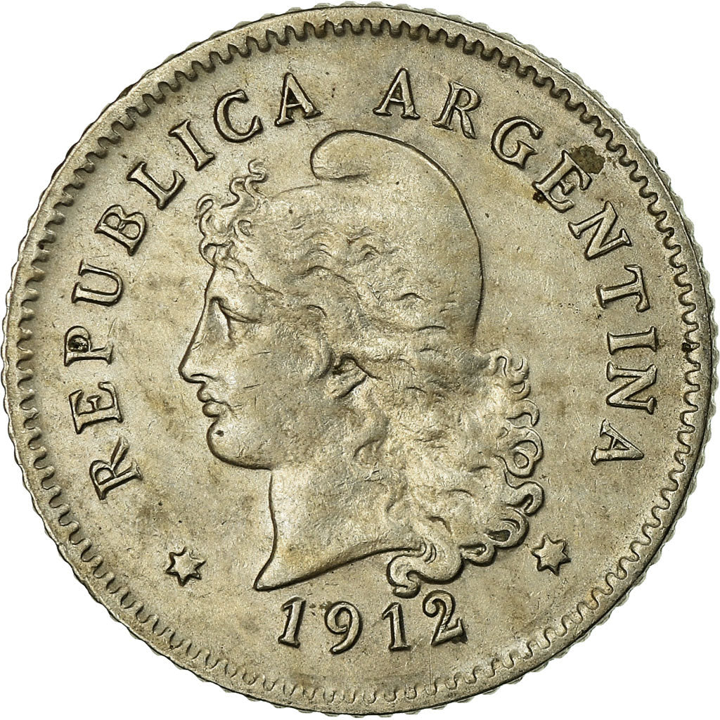 Coin, Argentina, 10 Centavos, 1912, EF(40-45), Copper-nickel, KM:35