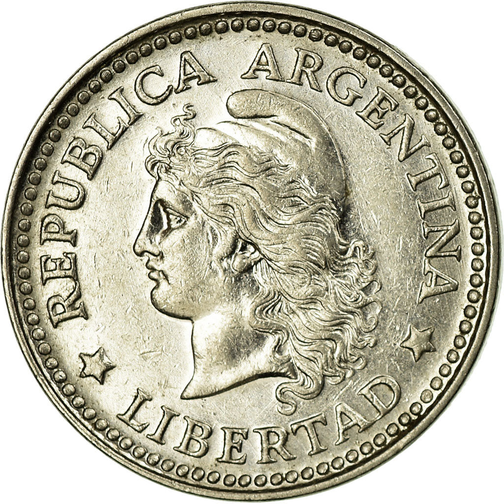 Coin, Argentina, 10 Centavos, 1957, EF(40-45), Nickel Clad Steel, KM:54