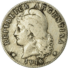 Coin, Argentina, 20 Centavos, 1916, VF(20-25), Copper-nickel, KM:36
