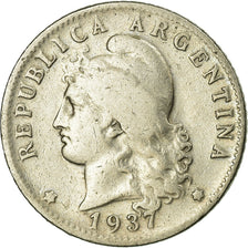 Moneda, Argentina, 20 Centavos, 1937, BC+, Cobre - níquel, KM:36