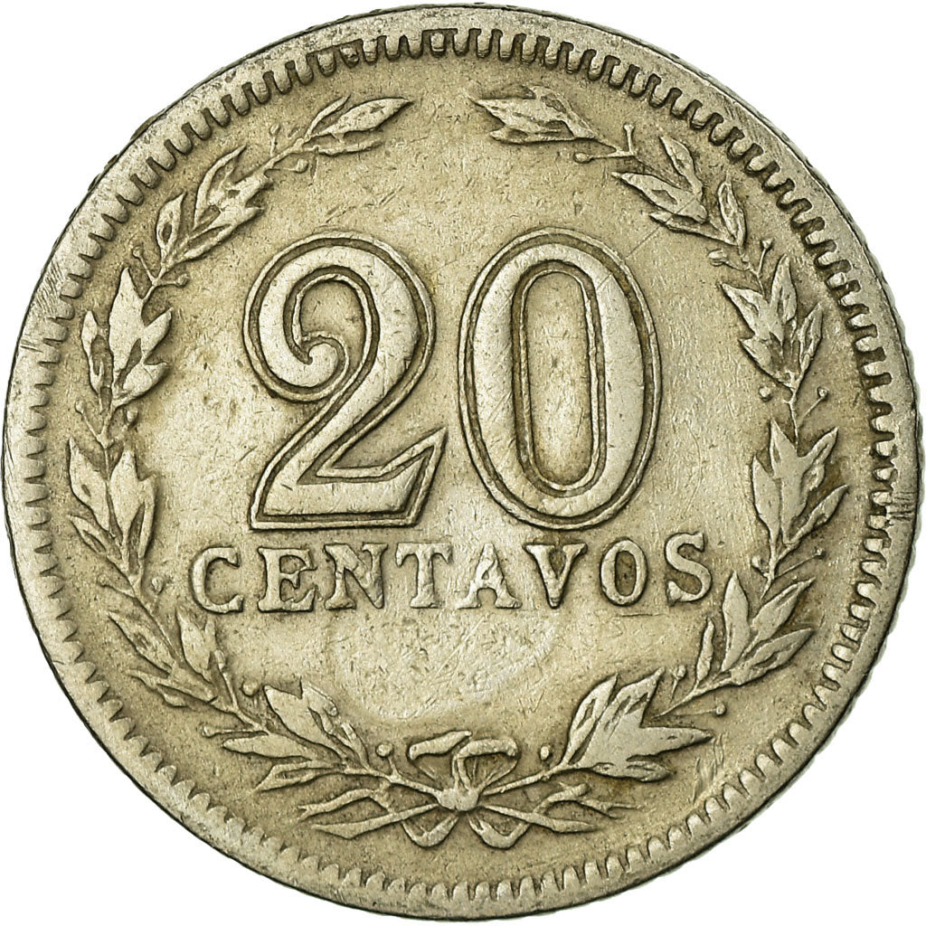 Moneda, Argentina, 20 Centavos, 1937, BC+, Cobre - níquel, KM:36