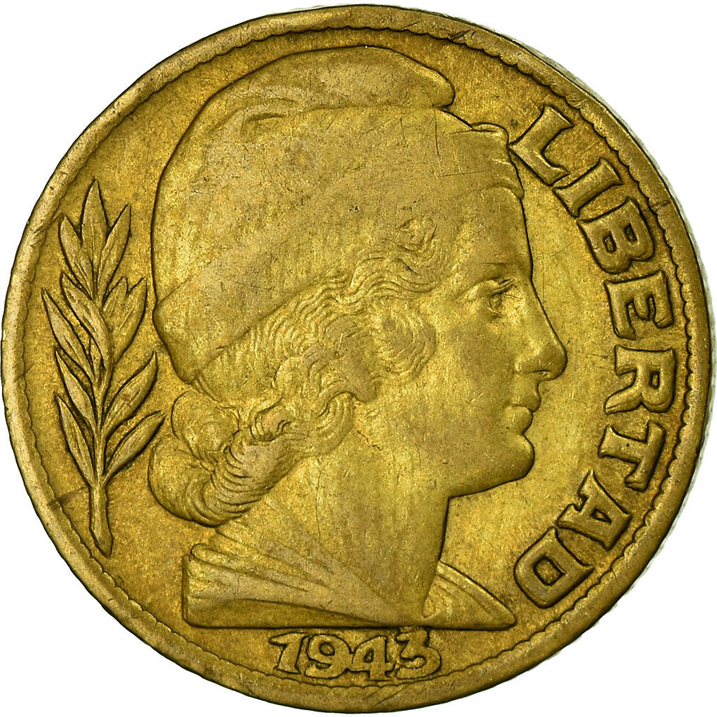 Coin, Argentina, 20 Centavos, 1943, VF(30-35), Aluminum-Bronze, KM:42
