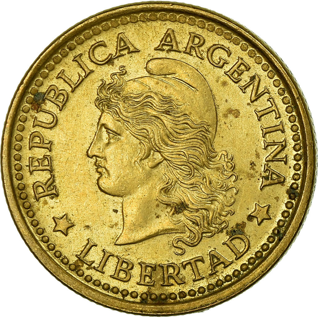 Moeda, Argentina, 20 Centavos, 1975, EF(40-45), Alumínio-Bronze, KM:67