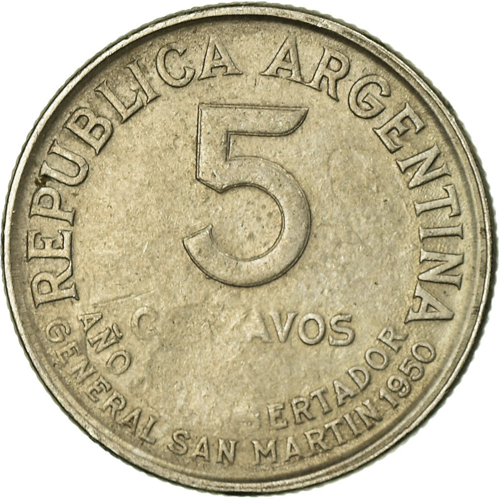 Coin, Argentina, 5 Centavos, 1950, VF(30-35), Copper-nickel, KM:43