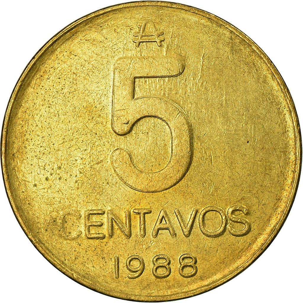 Coin, Argentina, 5 Centavos, 1988, EF(40-45), Brass, KM:97.2