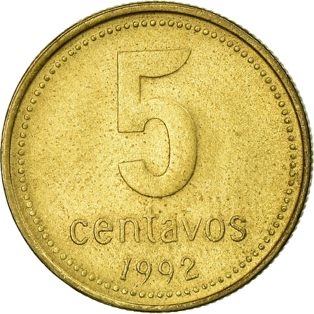 Coin, Argentina, 5 Centavos, 1992, EF(40-45), Aluminum-Bronze, KM:109