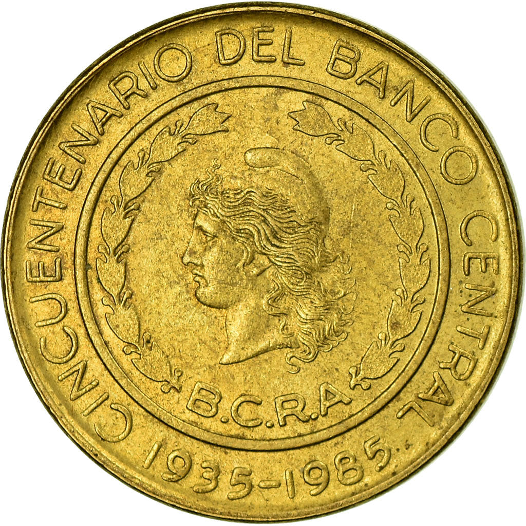 Moneda, Argentina, 50 Pesos, 1985, MBC, Aluminio - bronce, KM:94
