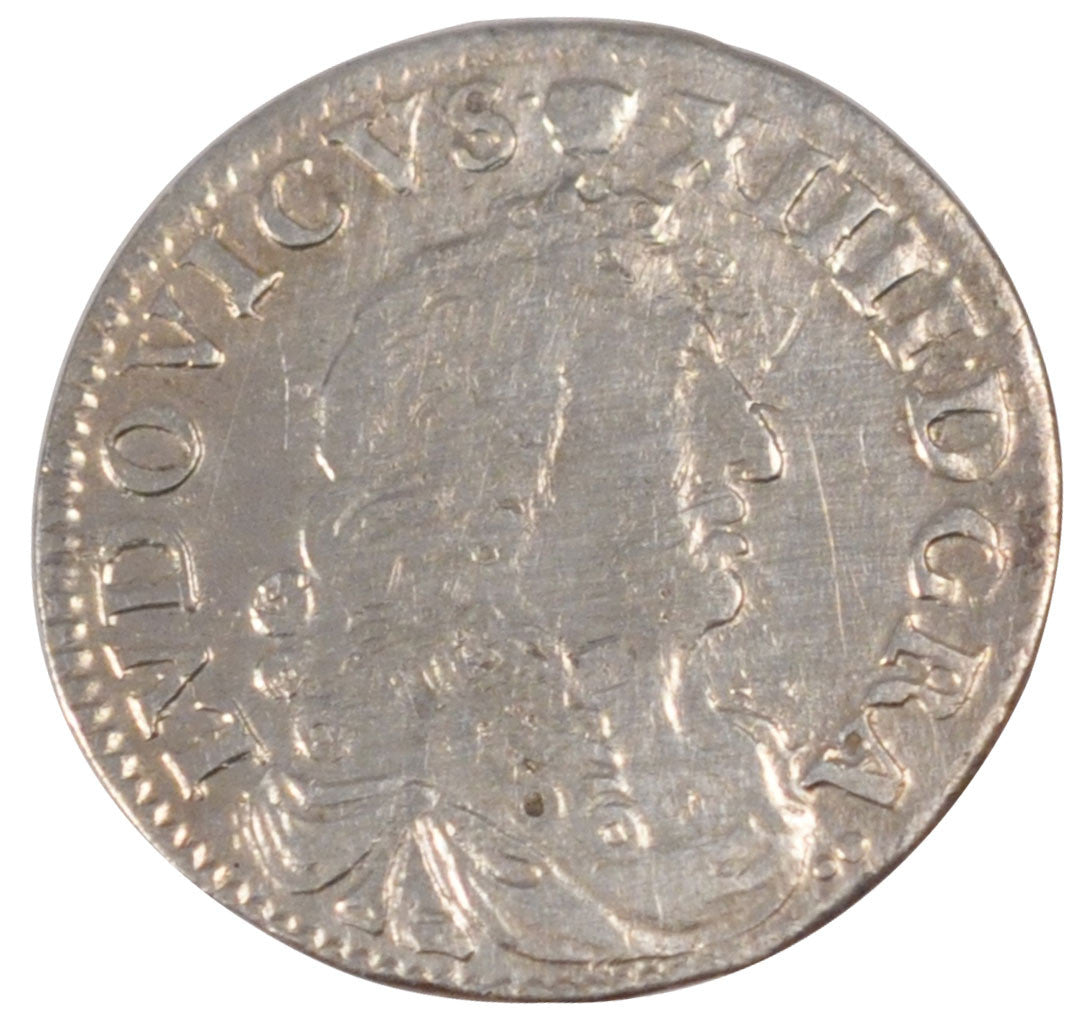 FRANCE, 4 Sols dits « des Traitants », 4 Sols, 1677, Lyon, KM #23...