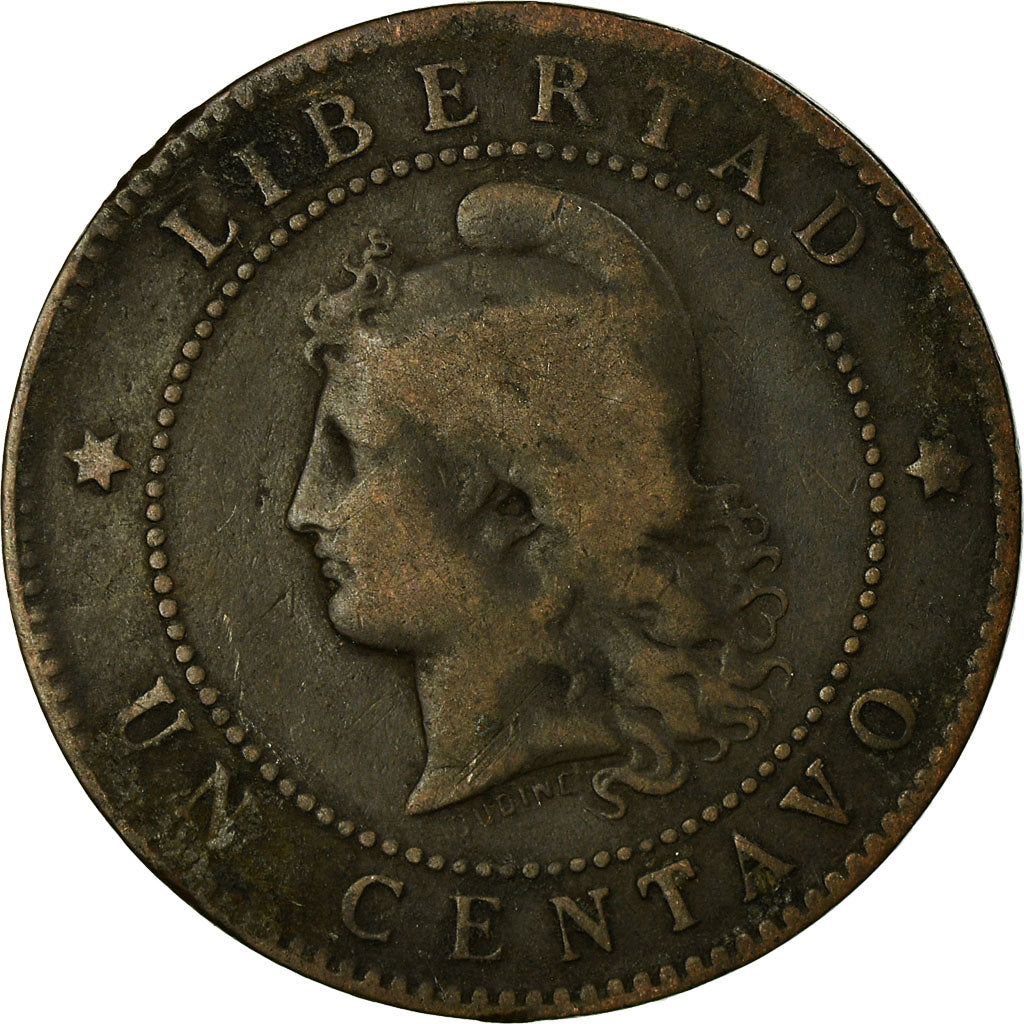Moneta, Argentina, Centavo, 1884, MB, Bronzo, KM:32