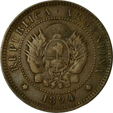 Coin, Argentina, Centavo, 1894, VF(30-35), Bronze, KM:32