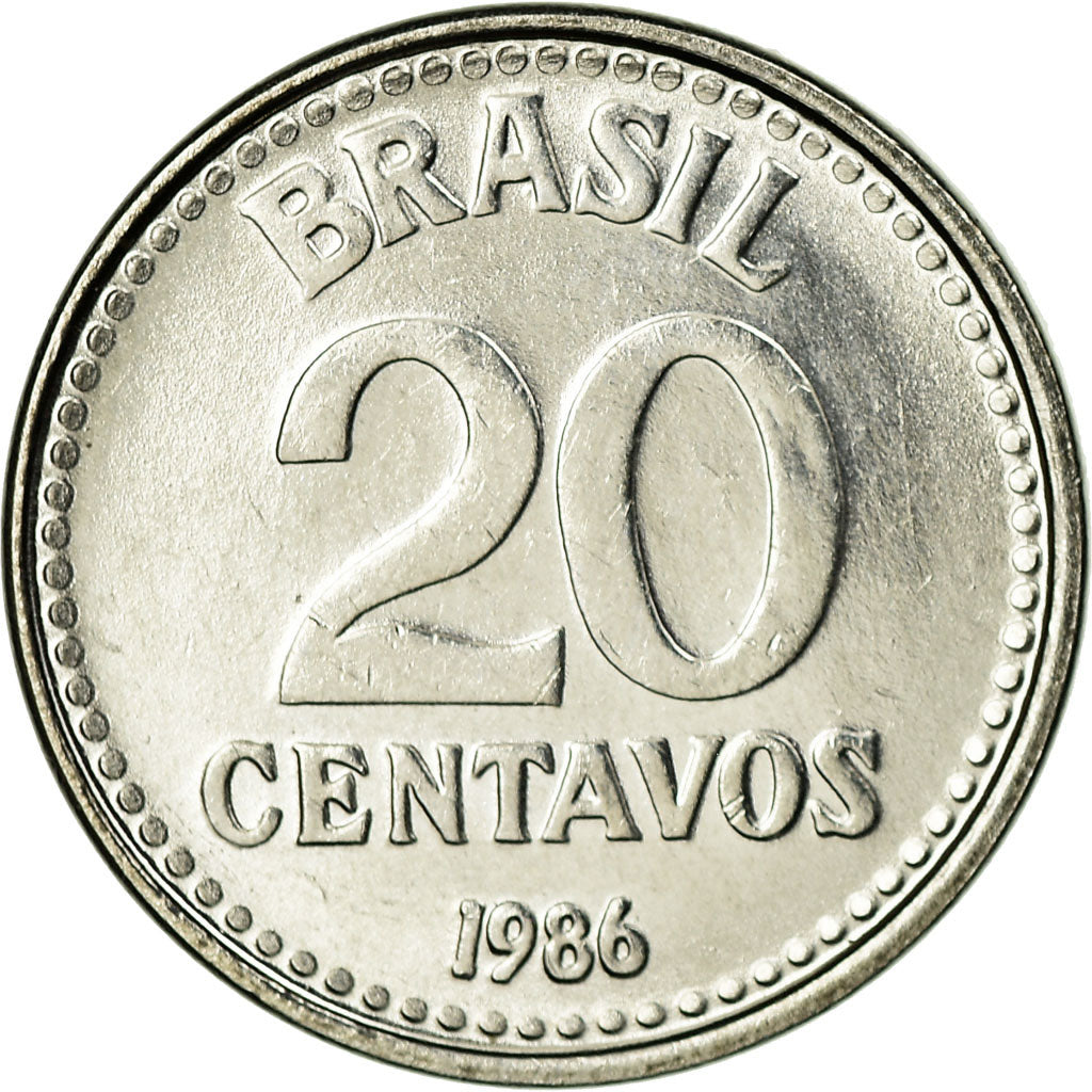 Munten, Brazilië, 20 Centavos, 1986, PR, Stainless Steel, KM:603