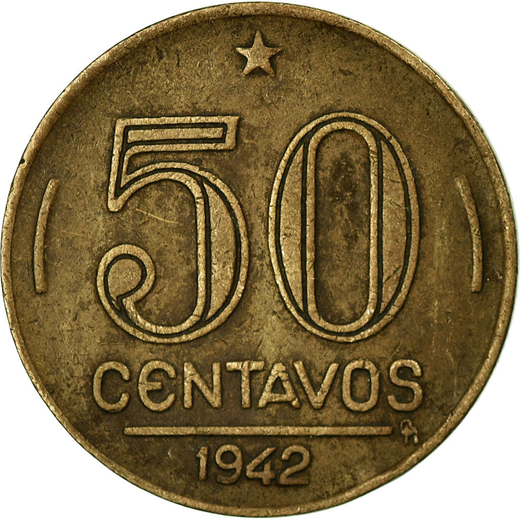 Coin, Brazil, 50 Centavos, 1942, VF(30-35), Copper-nickel, KM:557