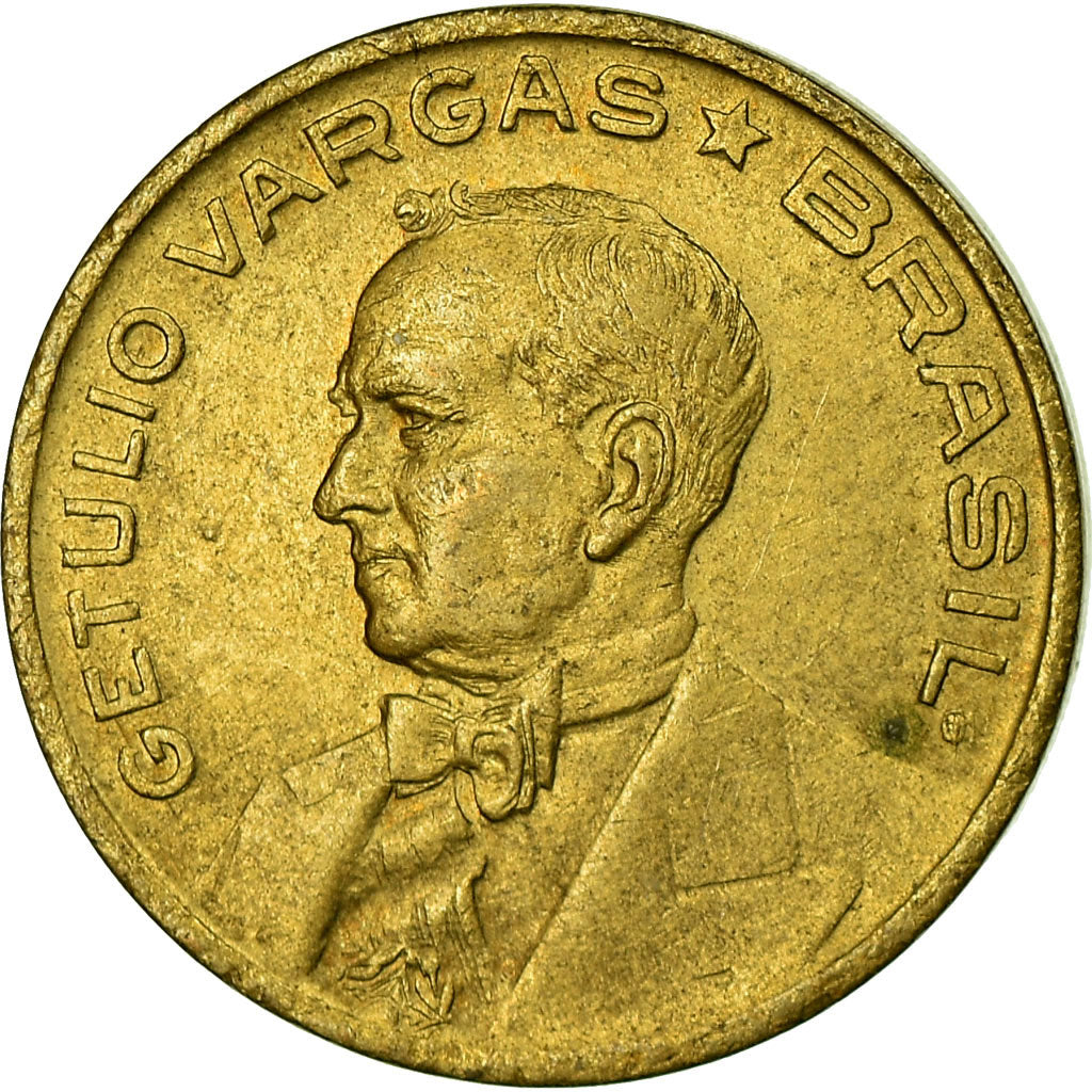Coin, Brazil, 10 Centavos, 1943, EF(40-45), Aluminum-Bronze, KM:555a.1