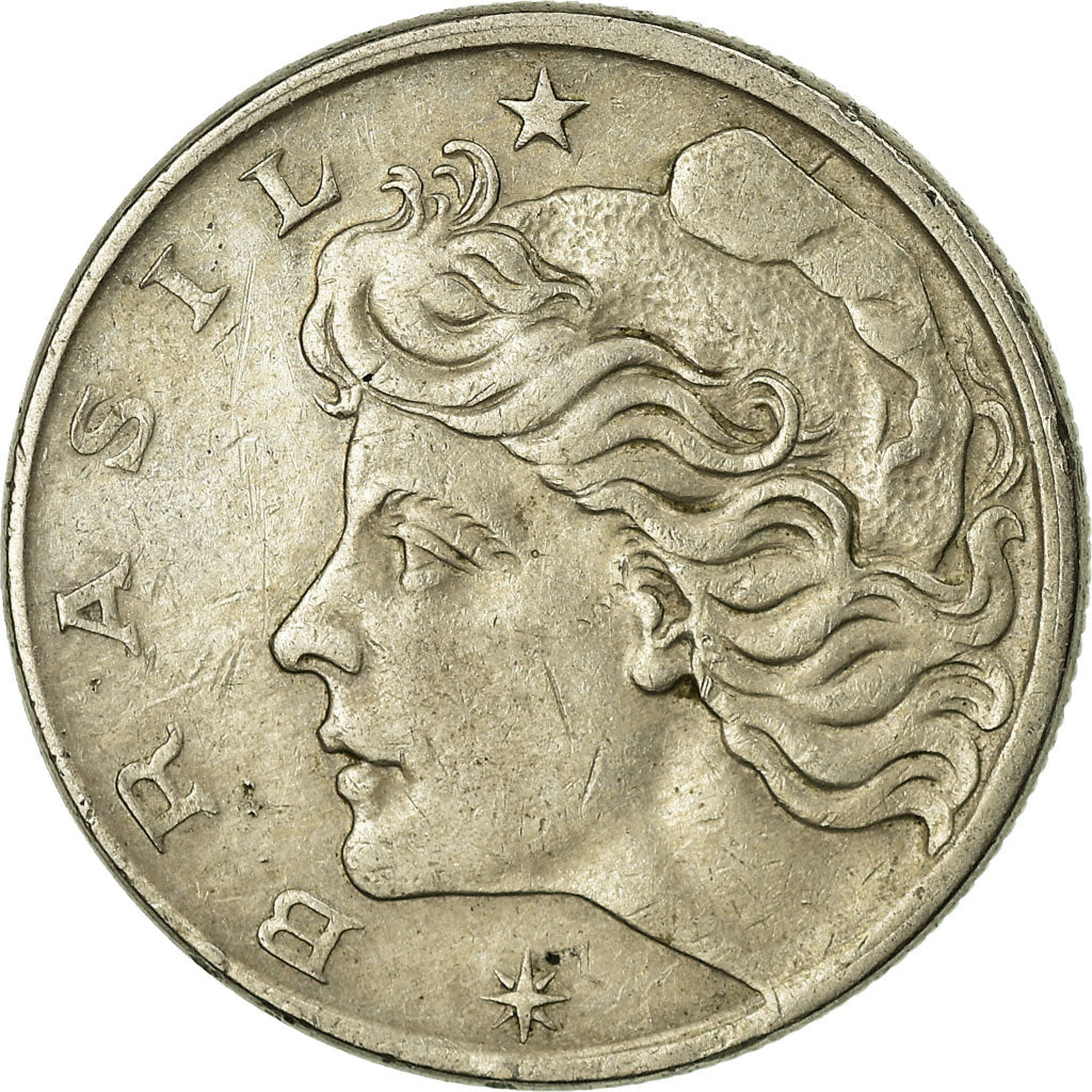 Coin, Brazil, 10 Centavos, 1967, EF(40-45), Copper-nickel, KM:578.1