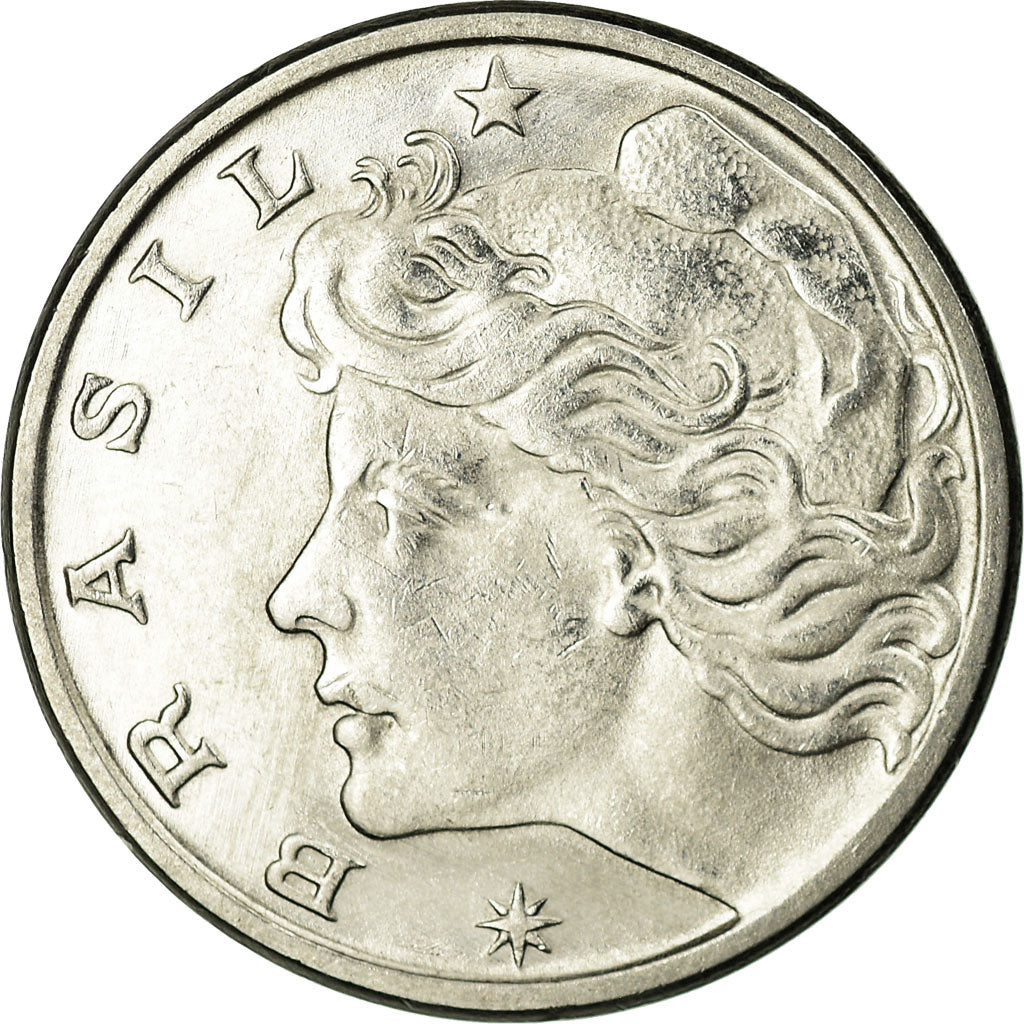 Coin, Brazil, 10 Centavos, 1977, EF(40-45), Stainless Steel, KM:578.1a