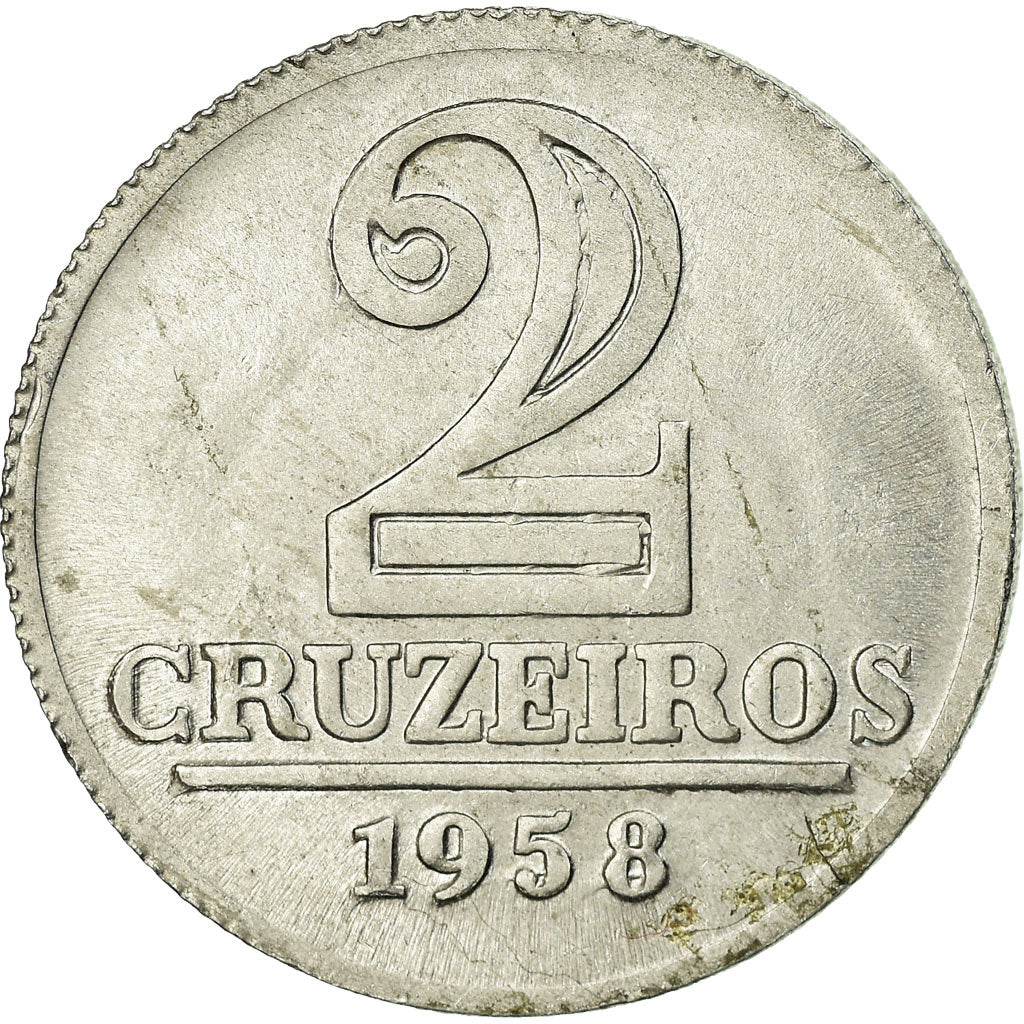 Monnaie, Brésil, 2 Cruzeiros, 1958, TTB, Aluminium, KM:571