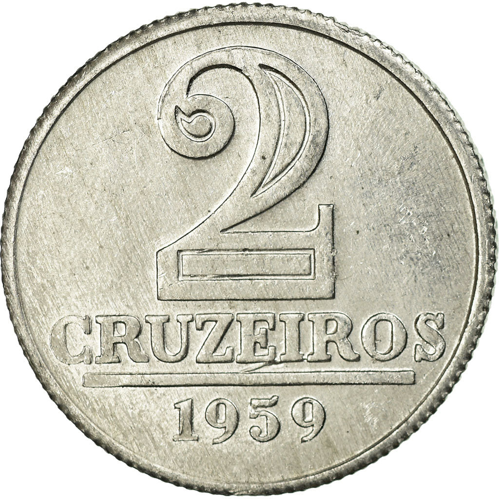 Monnaie, Brésil, 2 Cruzeiros, 1959, TTB, Aluminium, KM:571