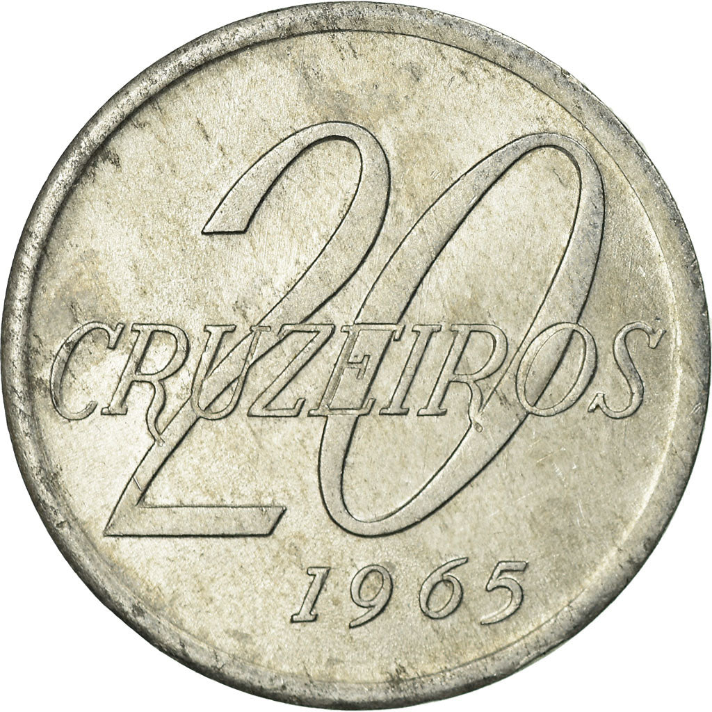 Monnaie, Brésil, 20 Cruzeiros, 1965, TTB, Aluminium, KM:573