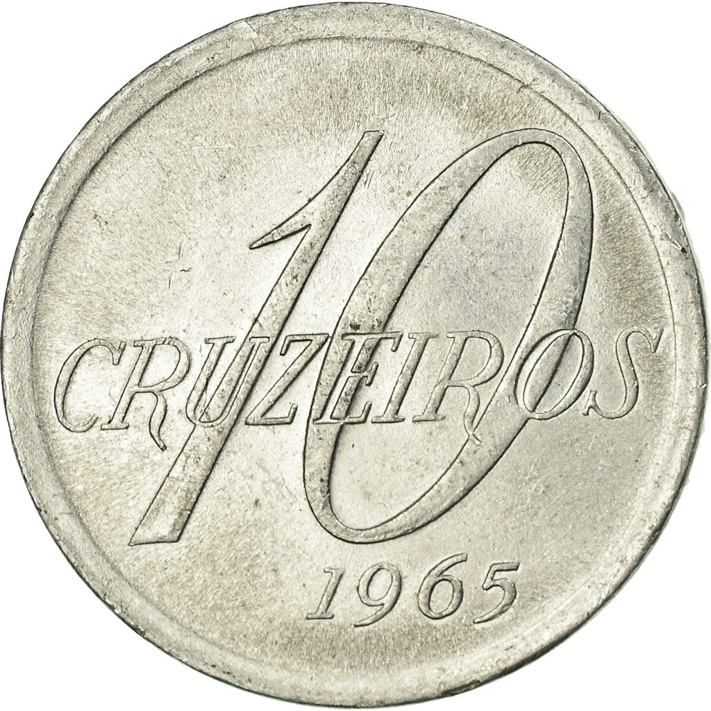 Monnaie, Brésil, 10 Cruzeiros, 1965, TTB, Aluminium, KM:572