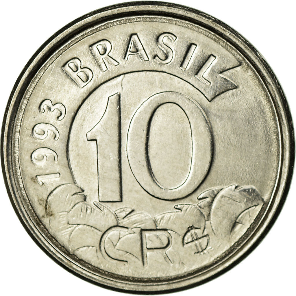 Monnaie, Brésil, 10 Cruzeiros Reais, 1993, TTB, Stainless Steel, KM:628